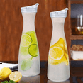 thumbnail image 3 of 4Pcs 1L Plastic Water Carafes with White Flip Tab - Food & Recyclable Shatterproof Pitchers -, 3 of 7