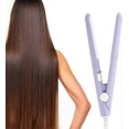 thumbnail image 2 of Mini Hair Straightener Ceramic Flat Iron for Short Hair Travel Size 2 in 1 Fast Heat Up Purple, 2 of 4