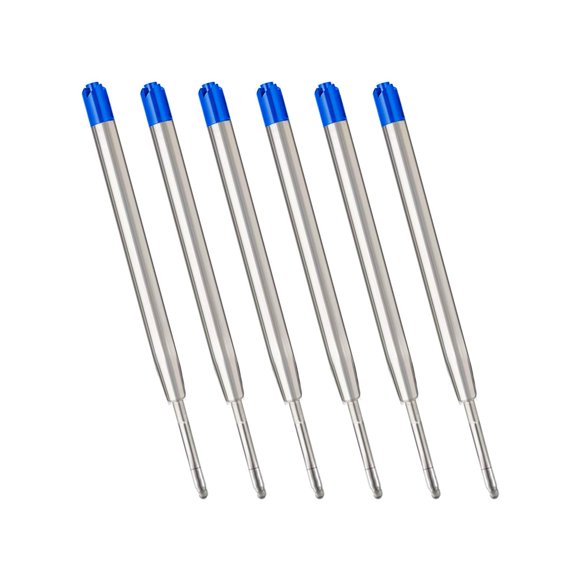 Recambios de tinta azul (6 piezas) Recambios de bolígrafos reemplazables Punta media de 1 mm - Azul