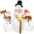 thumbnail image 2 of Outsunny 6.1' Christmas Inflatables Three Snowmen with Sign Each, Blow-Up Outdoor Christmas Decorations with LED Lights for Garden Party, 2 of 9