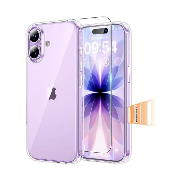 1997 for iPhone 17 Case, Camera Control Anti-Yellowing, with Screen Protector, Military-Grade Protection Shockproof Phone Case for iPhone 17, Clear