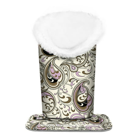 Fintie Plush Lined Eyeglasses Holder - PU Leather Protective Eyeglass Holder Stand Case, Paisley Waves