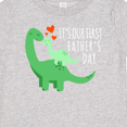 thumbnail image 4 of Inktastic It's Our First Father's Day Cute Dinosaur Family with Hearts Boys or Girls Baby T-Shirt, 4 of 5