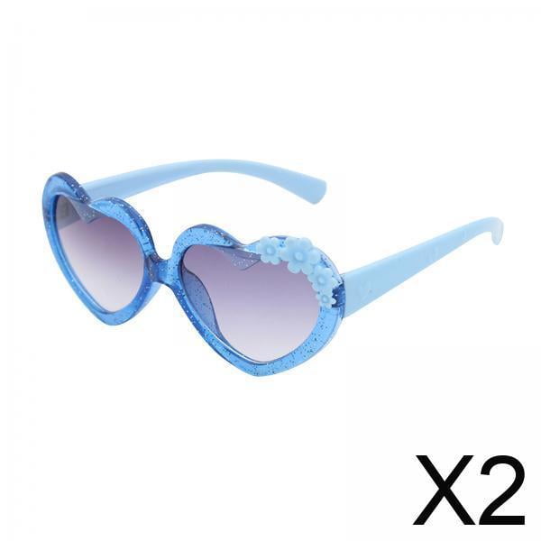 Gafas de sol CUTICAT 2x Gafas de forma de corazón para niños Portátiles azul
