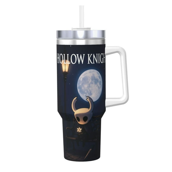 Silksong 40 OZ Ice Bully Cup with Handle Straw, Double Wall Stainless Steel Tumbler Travel Coffee Cup with Lid, Insulation and Cooling Cup for Birthday Present