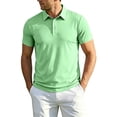 thumbnail image 2 of Trgacdwlo Ice Silk Mens Polo Shirts Quick Dry Cooling Short Sleeve Men Shirts Collared Sun Protection Golf Shirts for Men Green XL, 2 of 7