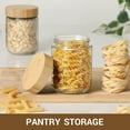 thumbnail image 4 of Hnrifc 4-pack 16oz Glass jars with Airtight Lids, Overnight Oats Containers with Bamboo Lids, Wide mouth Salad jars, Glass Food Storage Containers for Snacks Yogurt Spice Sugar, 4 of 8