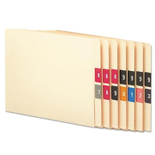Numerical End Tab File Folder Labels, 09, 1.5 X 1.5, Assorted, 250
