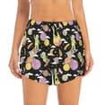 thumbnail image 2 of Fuzoiu Cartoon Astronaut In Spacesuit Print Women's Athletic Shorts, Double-Layer Running Shorts with Pocket,Women's Workout Shorts for Yoga, Gym, and Workouts-X-Large, 2 of 7