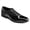 Black, variant on Men's Gold Floral Embroidered Dress Shoes, Patent Leather Cap Toe Oxfords for Wedding Prom & Tuxedo Formal Wear