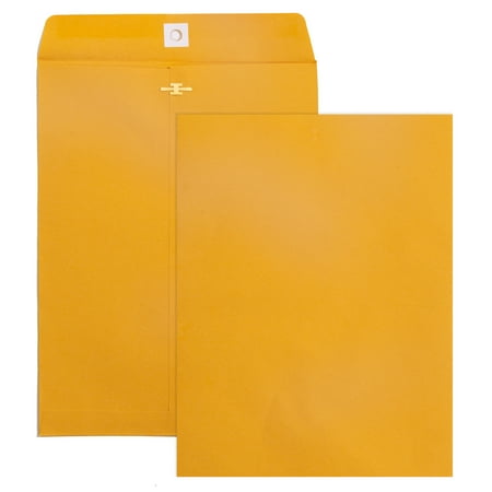 Clasp Envelopes 9x12,Goefun Manilla Envelopes 100 pack, 100GSM paper, Catalog Brown Kraft Large Envelopes with Clasp Closure and Gummed Seal for Business, Legal, Office, Home and School