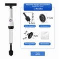 thumbnail image 1 of Wholesale 20-Pack Powerful Pneumatic Pipe Unblocker: Ergonomic Design, Durable Plastic Construction, 3 Interchangeable Heads with Upgraded Expandable Plugs for Efficient Toilet, Sink & Drain Clog, 1 of 6