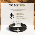 thumbnail image 4 of Bracelets pour Hommes, Acier Titane Rétro Multi-Wrap Bracelet en Cuir Fait à la Main avec Fermoir Magnétique, 4 of 4