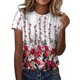 thumbnail image 1 of Gibobby Playera de Manga Corta Casual Suave Camiseta manga corta con cuello redondo y estampado moda informal para mujer(Rojo,G), 1 of 4