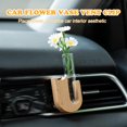 thumbnail image 2 of Car Vase Vent Clip, Mini Flower Car Vase Clip Wood Plant Holder Glass Tube Air Vent Decor Interior Accessories Decoration (Light Brown U), 2 of 6
