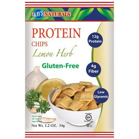 Kay's Naturals Gluten Free Lemon-Herb Protein Chips, 1.2 oz, (Pack of 6)