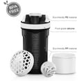 thumbnail image 5 of Sm:)e 24 oz White Protein Shaker Bottle with Blender Balls Mixing Grids Flip-Top, 5 of 7