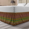 thumbnail image 1 of Geometric Bed Skirt, Mexican Zigzag with Stripes Rhombuses and Circles Colorful Latin American Motifs, Elastic Bedskirt Dust Ruffle Wrap Around for Bedding Decor, 4 Sizes, Multicolor, by Ambesonne, 1 of 2