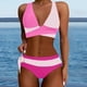 thumbnail image 2 of MKLEKYY Trajes De Baño Women High Waisted Bikini Sets Swimsuits Color Block Two Piece Drawstring Bathing Suit, 2 of 6