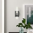 thumbnail image 5 of Modern Farmhouse Glass Cylinder Wall Sconce 1-Light Black Bathroom Vanity Light, 5 of 8