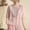 *Pink, variant on ClodeEU Women's Floral Embroidered Linen Blend Top,Casual Round Neck 3/4 Sleeve Blouse Green,Women's Plus L