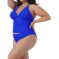 thumbnail image 2 of DARING DIVA Women's Plus Size Tankini Swimsuit Halter Swimdress 4X Royal Blue, 2 of 6