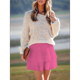 thumbnail image 5 of Falda Pantalón Estilo Bohemio con Volantes y para Mujer, Estilo Informal, de Cintura Alta, Color Rojo Rosa, Talla M, 5 of 9