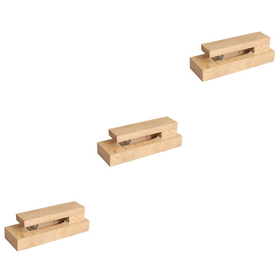 HOOWIFFY Towel Rack Hook Solid Wood Space-saving for Homeowners Home Use 3Pcs 5.3X1.2in