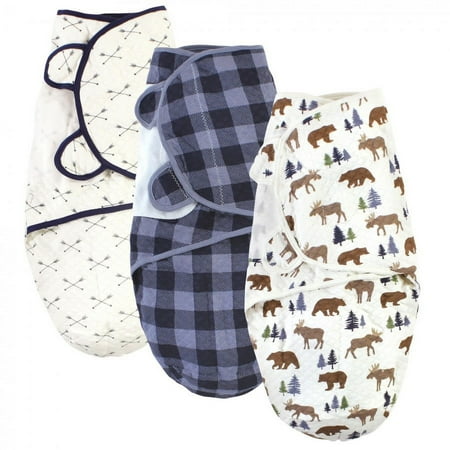 UPC: 0660168175653 | Hudson Baby Infant Boy Quilted Cotton Swaddle Wrap 3pk Moose Bear 0-3 Months