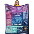 thumbnail image 2 of Elephant Gifts for Adults Girls, Best Elephant Gifts for Women, Elephant Decor Unique, Elephant Blanket Throw 60" x 50", Christmas Valentine Mother‘s Day Birthday Gifts for Elephant Lovers, 2 of 6