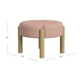 thumbnail image 3 of HomePop Luna Round Upholstered Ottoman, Pink Boucle, 3 of 8