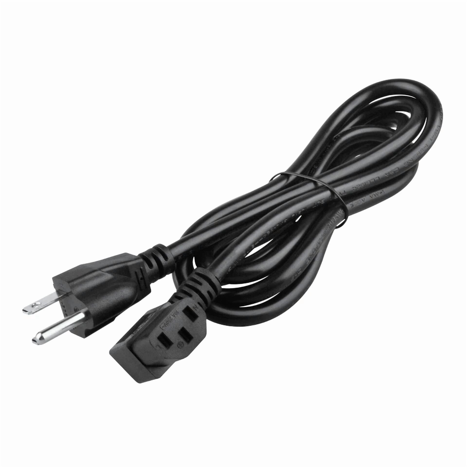 PRIME - Ul 6Ft Type-L Universal 3 Prong Ac Power Cable 18Awg Computer Printer Monitor Tv