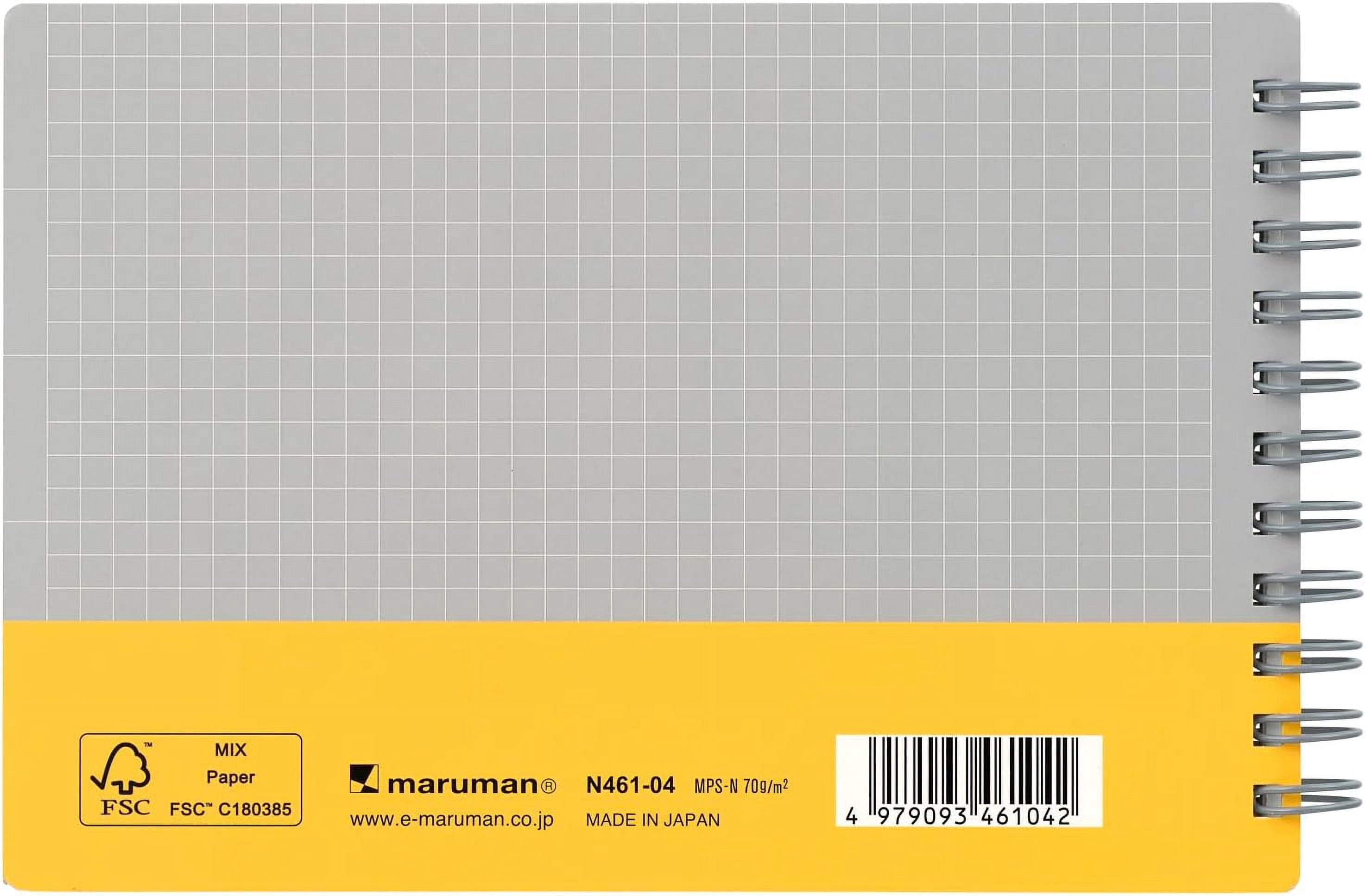 Utoka Pocket Size Notebook 4mm Graph Yellow 90 Sheets 4.2 x 6.5 5 Pack