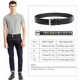 thumbnail image 4 of NANAHuang Men's Double Prong Belt 2 Holes Leather Jeans Belt for Men 1.5 inches Wide, 4 of 5