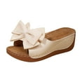 thumbnail image 6 of Bow Orthopedic Wedges Slip on Sandals for Women 2025 Fashion Casual Comfort Bowknot Dress Slides Shoes, 6 of 7