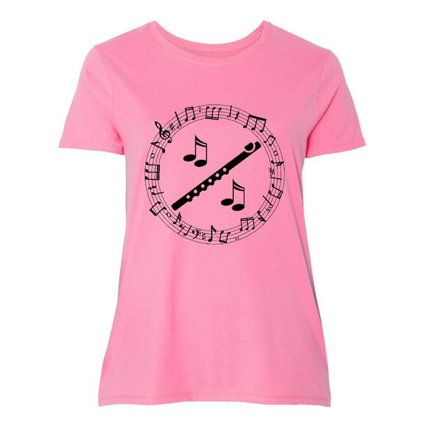 INKtastic - Flute Music Gift for Flutist Women's Plus Size T-Shirt ...