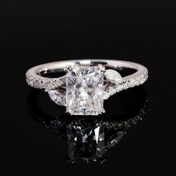 solitaire jewels 2.5CT Radiant Moissanite Engagement Ring For Women, 14K Yellow Gold