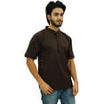 thumbnail image 2 of Atasi Men's Mandarin Collar Cotton Short Kurta Casual Ethnic Shirt-XXX-Large, 2 of 9