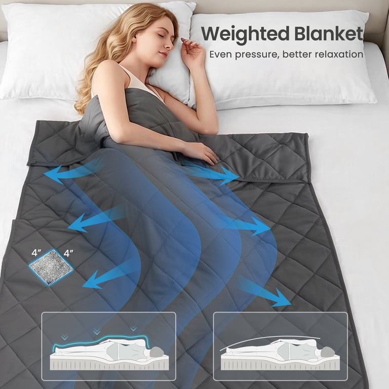 MARNUR 15 lb Weighted Blanket for Adults, Twin Size, Gray photo 8