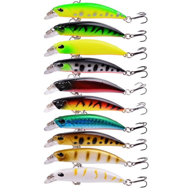 Fishing Lure Set Fishing Hard Bait Mini Minnow Floating Sinking Swing Crankbait Crazy Wobblers Artificial Bionic Crank Lures 10pcs Lures-B