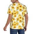 thumbnail image 2 of Rateoe Artistic Marble Pattern Sunflower Pattern Men’s Baseball Short Sleeve Polo Shirt, Midweight Men's Shirt Golf Shirt Polo Shirts Quick Dry Short-, 2 of 7