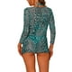 thumbnail image 3 of Conjuntos de bikini de leopardo para mujer, 3 piezas de trajes de baño con lazo y cubierta de malla pequeña verde, 3 of 5