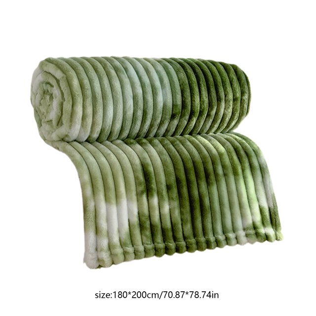 Oversized Velvet Blanket 79x71in Plush Fleece Sofa Cover Lightweight Nap Throw Green