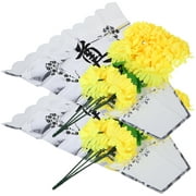 2 Pcs Artificial Flowers for Outdoors Memorial Faux Chrysanthemum Fall Mums Plastic Headstone Mother