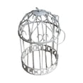 thumbnail image 2 of Maceta colgante con forma de jaula de pájaro, soporte para plantas, contenedor, centro de mesa, decoración de hierro para flores. 13cm x 13cm x 19cm, 2 of 8