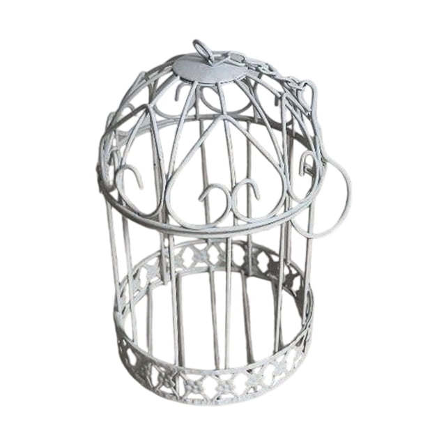 Maceta colgante con forma de jaula de pájaro para plantas de interior y exterior, ideal para el patio trasero. 13cm x 13cm x 19cm