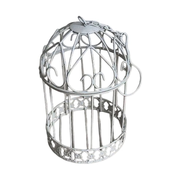 Maceta colgante con forma de jaula para pájaros, accesorio para plantas que ahorra espacio, decoración para bodas, maceta de hierro multiusos para 13cm x 13cm x 19cm