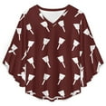thumbnail image 4 of Mississippi State White Cowbell Women's V-Neck Blouse With 3/4 Ruffled Bell Sleeves Casual Top Ladies Blouses, 4 of 7