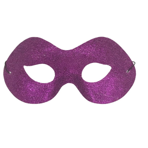 Mardi Gras Spot Purple Glitter Mask with Elastic Band (Each)
