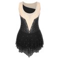thumbnail image 4 of Venjoe Justaucorps de Gymnastique Rythmique Sans Manches pour Femmes, Strass, Compétition d'Acrobatie, Justaucorps Noir m, 4 of 7